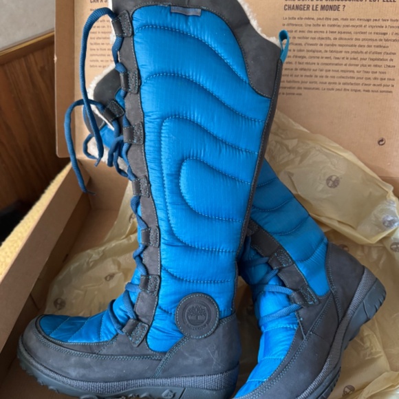 Timberland Crystal Mountain Leather Puffer Knee High Size 6 Women’s Winter Boot - Picture 8 of 9